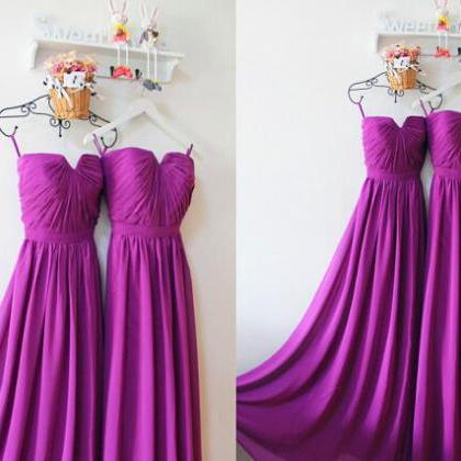 Purple Bridesmaid Dress,long Chiffon Bridesmaid..