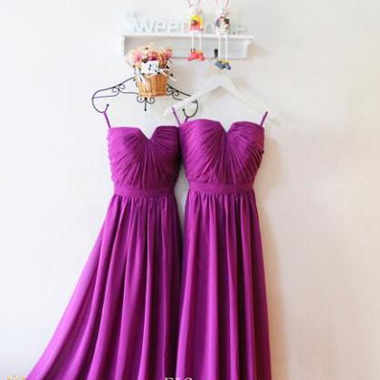 Purple Bridesmaid Dress,long Chiffon Bridesmaid..