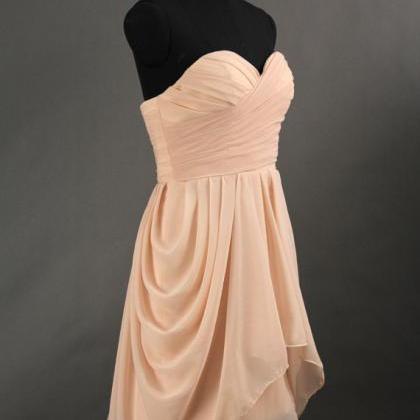Sweetheart Pearl Pink Bridesmaid Dress, A-line..