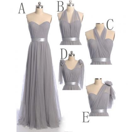 Gray Chiffon Bridesmaid Dress, Bridesmaid Dress..