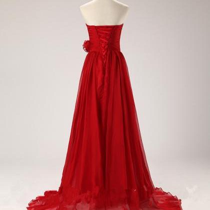 Exquisite Sexy Red Sweetheart Chiffon Prom..