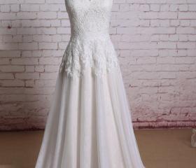 Champagne Lace Wedding Dress Sexy Backless Bridal Gown Long A-Line Beading Luxury Bridal Dress