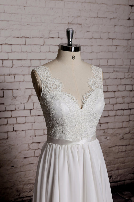 2015 Sweetheart Wedding Gown, Outside Bridal Gown, Chiffon Wedding Dress, A-line Wedding Dress