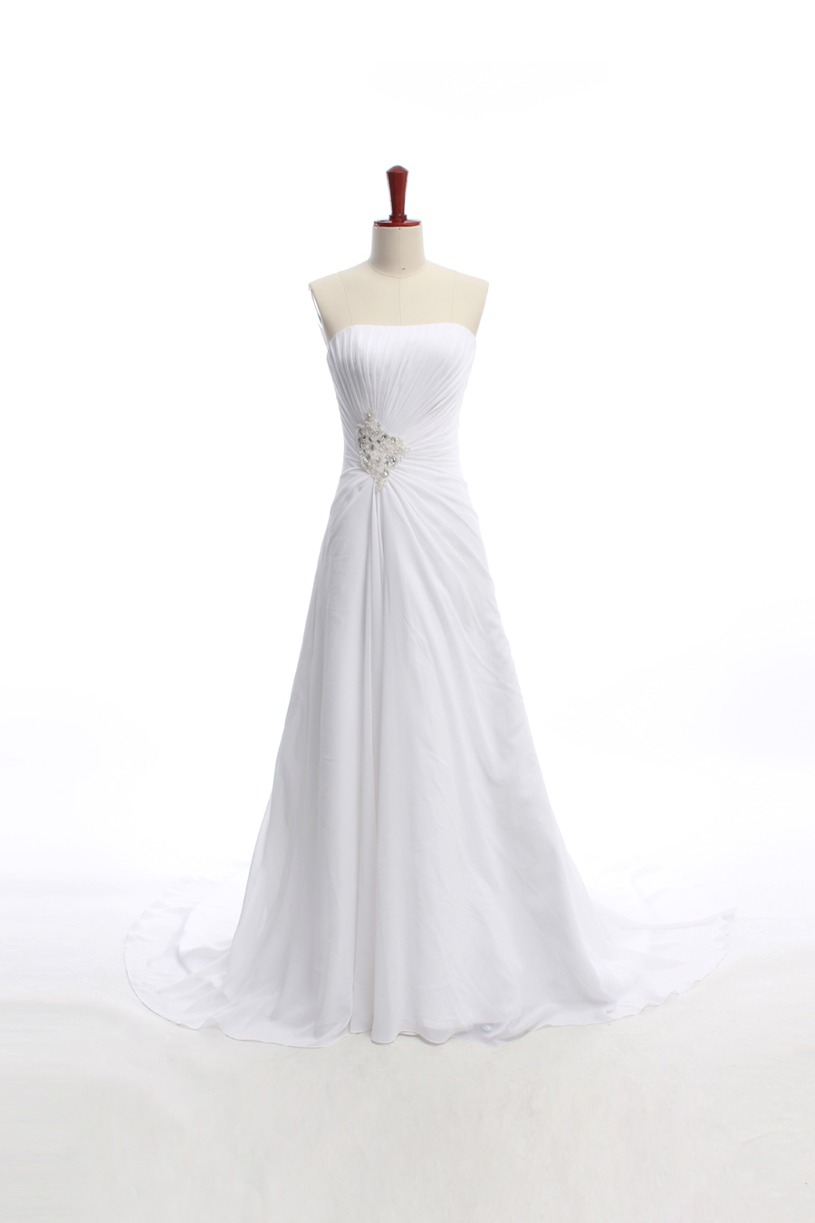 Gorgeous Strapless A-line Chapel Train Bridal Wedding Dress Bridal Dress Gown Wedding Gown Bridal Gown Lace Bridal Dress