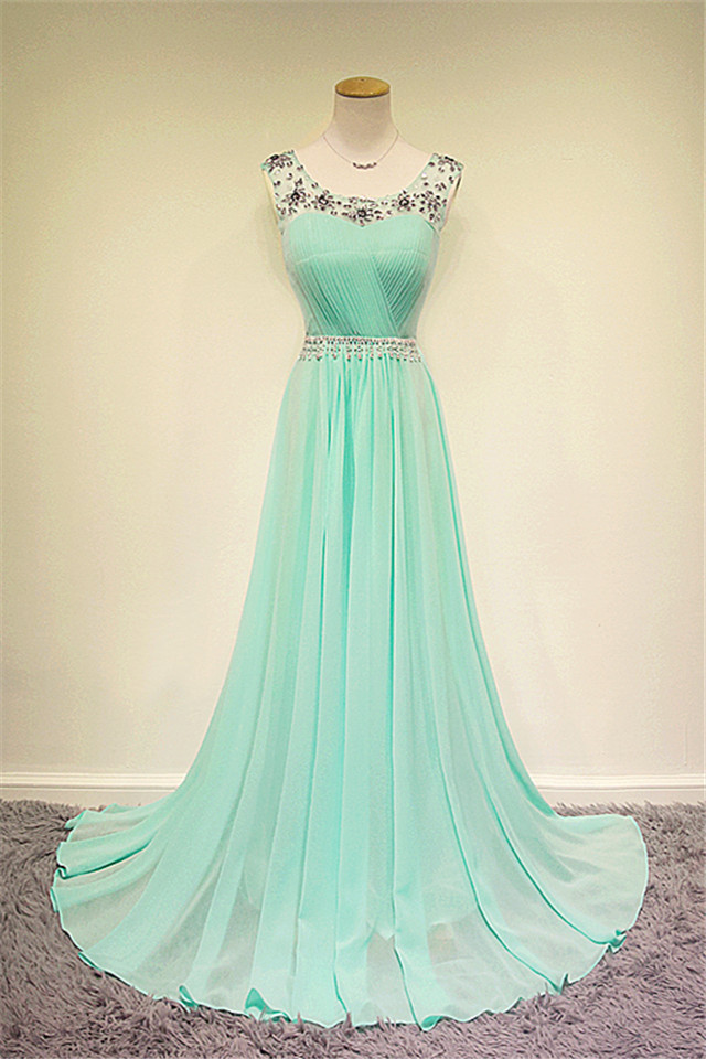 mint chiffon dress